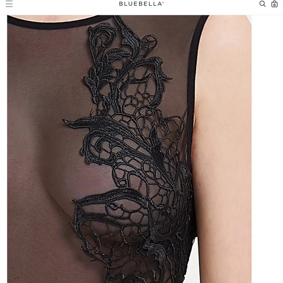 NWT - Bluebella Etienne Black Embroidered Mesh Bodysuit - Small - Picture 3 of 14